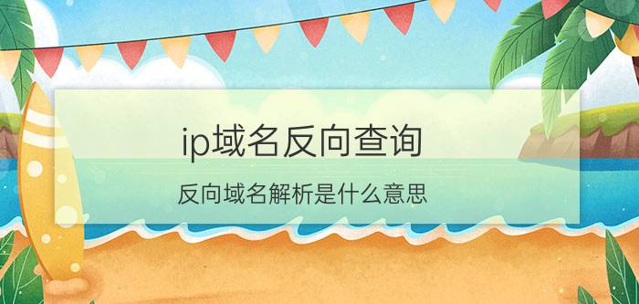 ip域名反向查询 反向域名解析是什么意思？